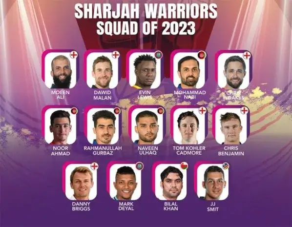 Sharjah-Warriors-squad-for-ILT20 2023