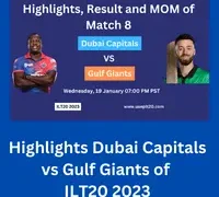 Highlights Dubai capitals vs Gulf Giants match 8