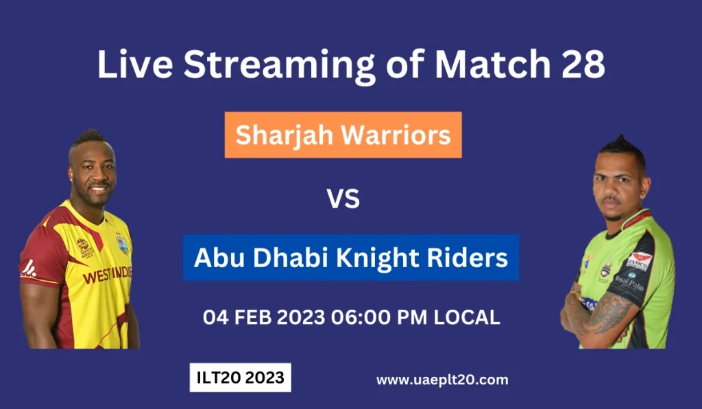 sharjah warriors vs abu dhabi knight riders live streaming
